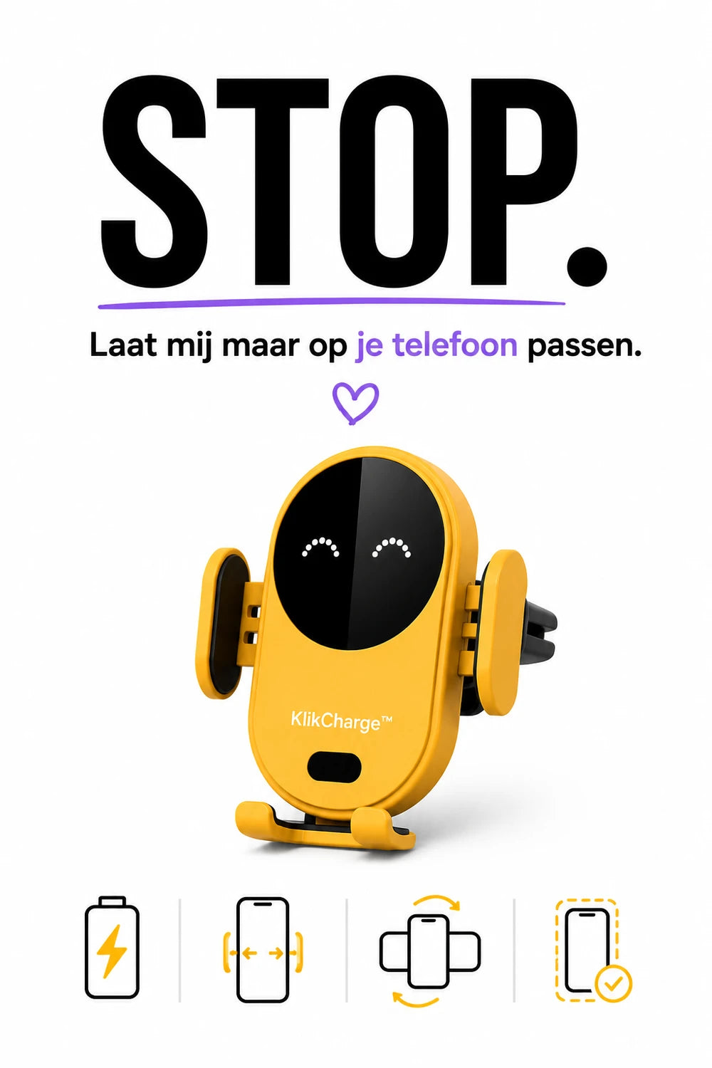 KlikCharge™ Autohouder met Snellader