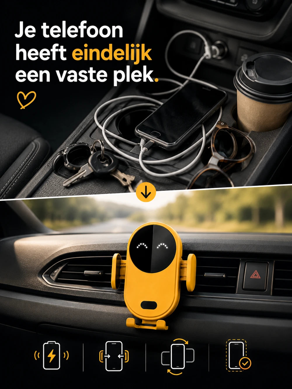 KlikCharge™ Autohouder met Snellader
