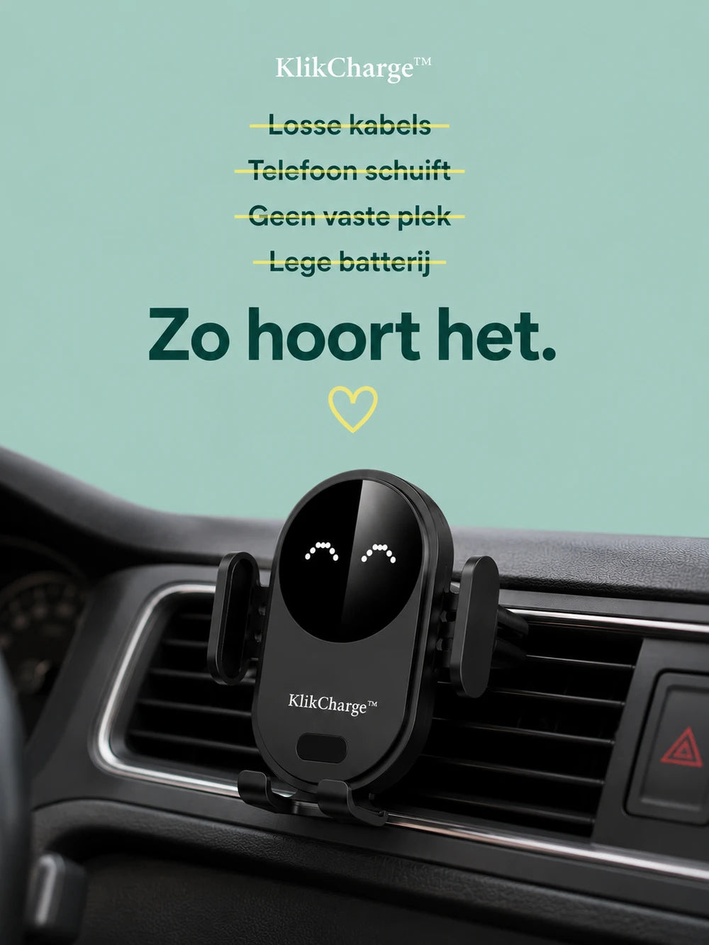 KlikCharge™ Autohouder met Snellader