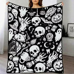 KleurKnus™ Inkleurbare Fluwelen Deken | Halloween en Kerstmis