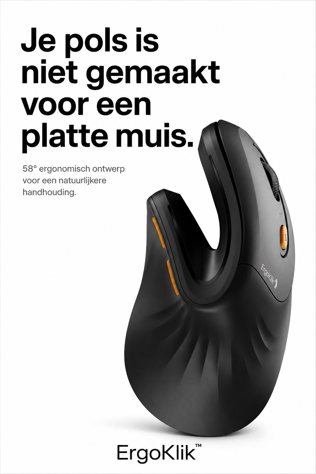ErgoKlik™ Ergonomische Verticale Draadloze Muis