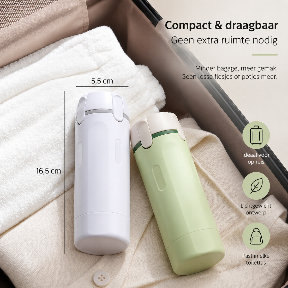 ReisMate™ Compacte 4-in-1 reisdispenser