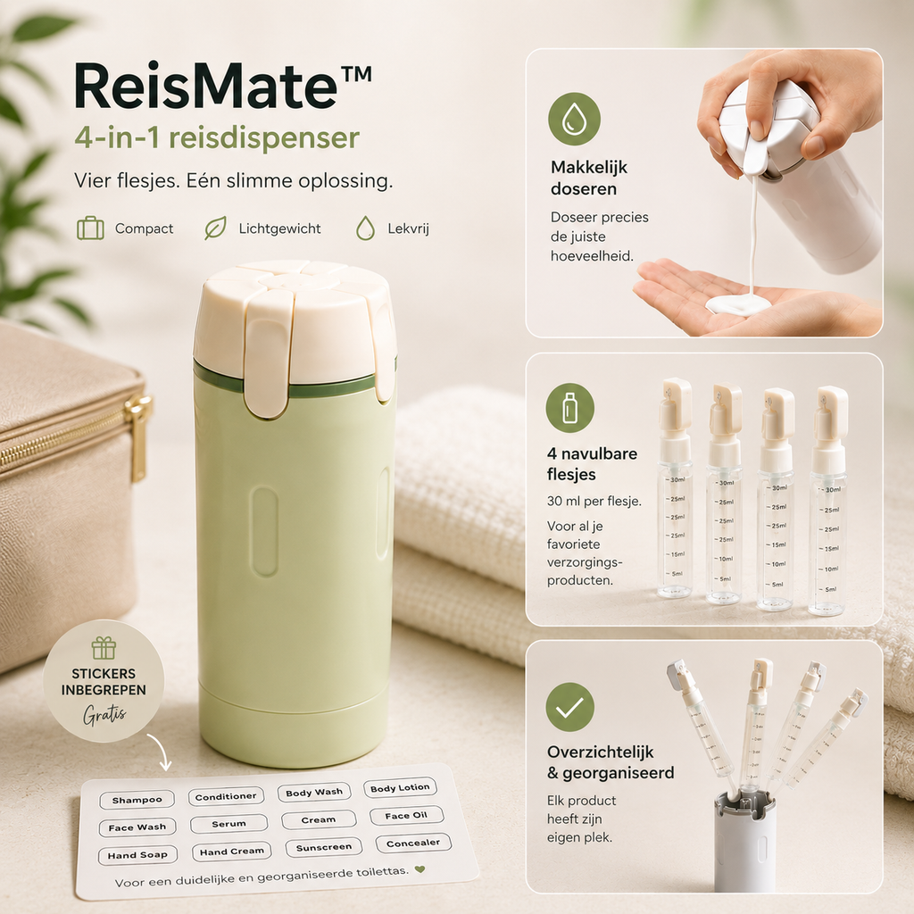 ReisMate™ Compacte 4-in-1 reisdispenser