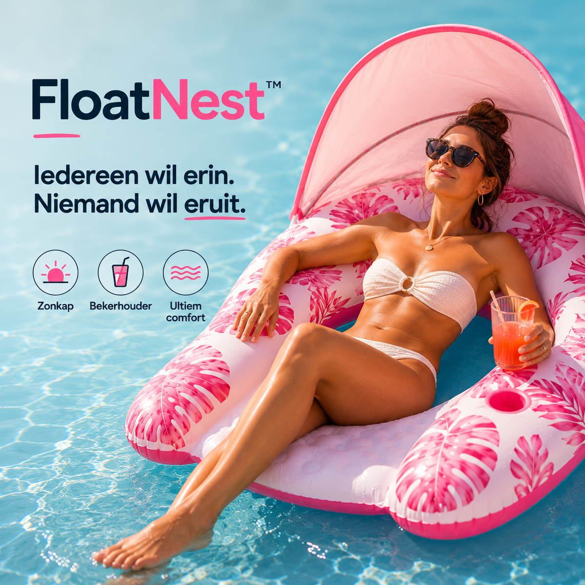 FloatNest™ Opblaasbare U-vormige zwembadlounger