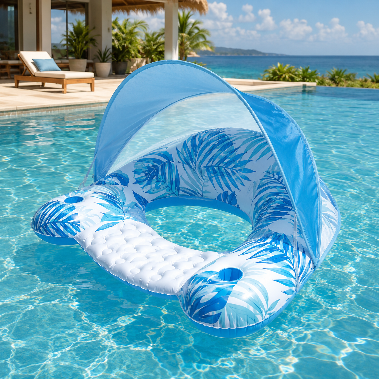 FloatNest™ Opblaasbare U-vormige zwembadlounger