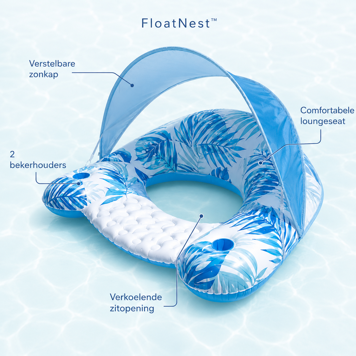 FloatNest™ Opblaasbare U-vormige zwembadlounger