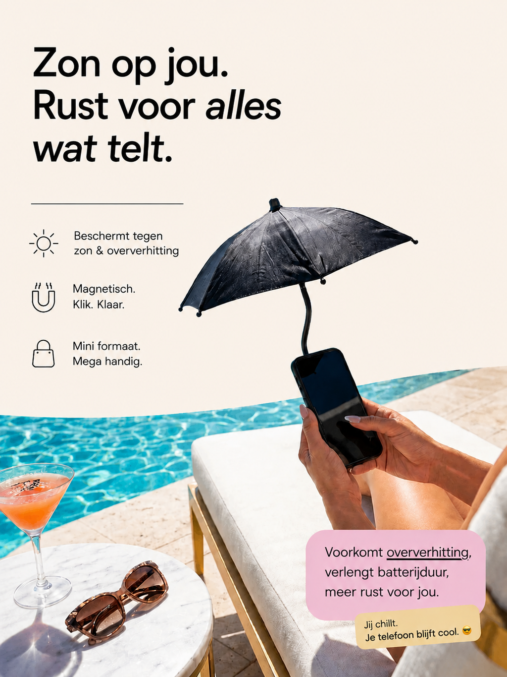 PocketShade™ Magnetische Mini Phone Paraplu