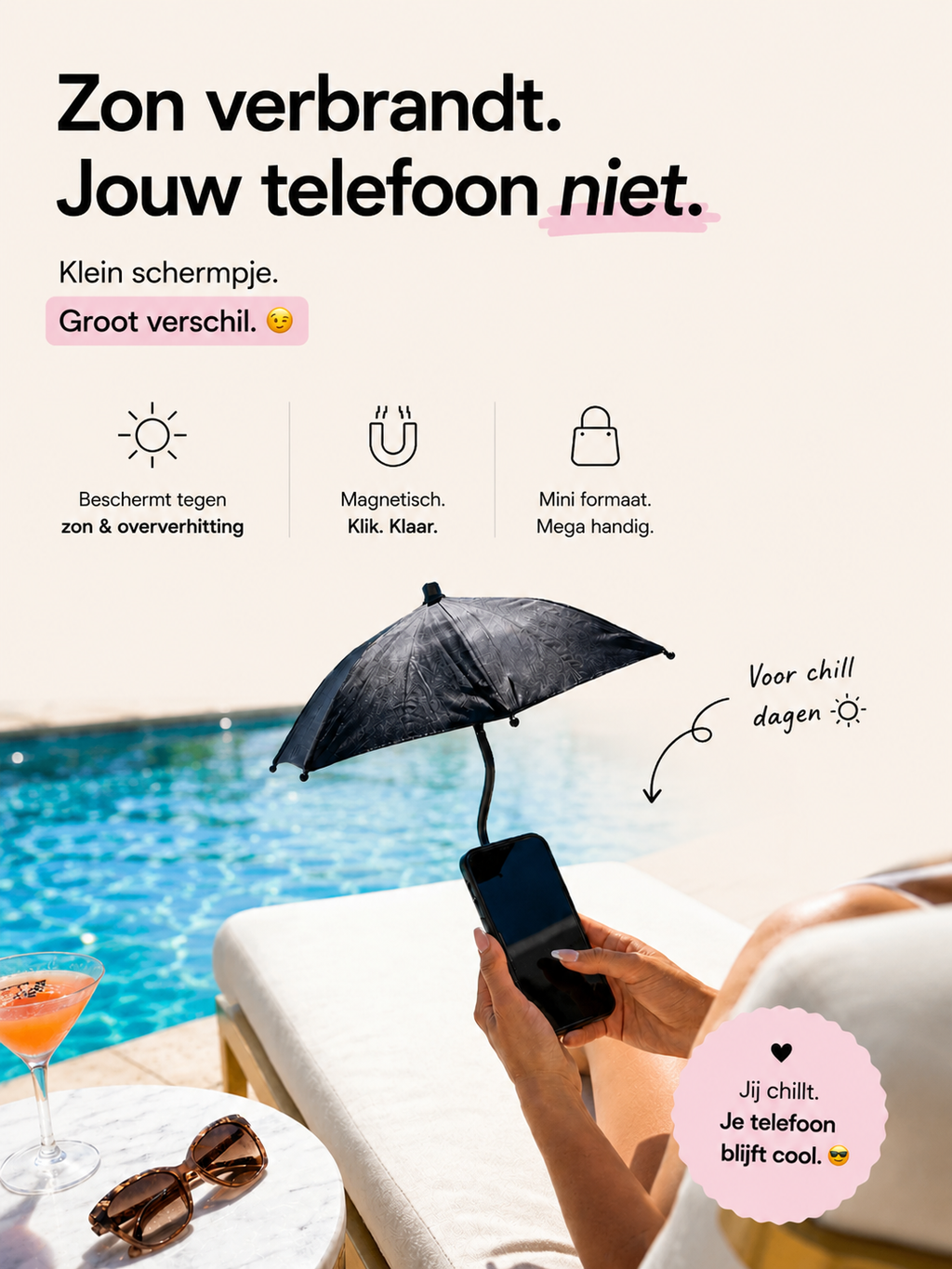 PocketShade™ Magnetische Mini Phone Paraplu