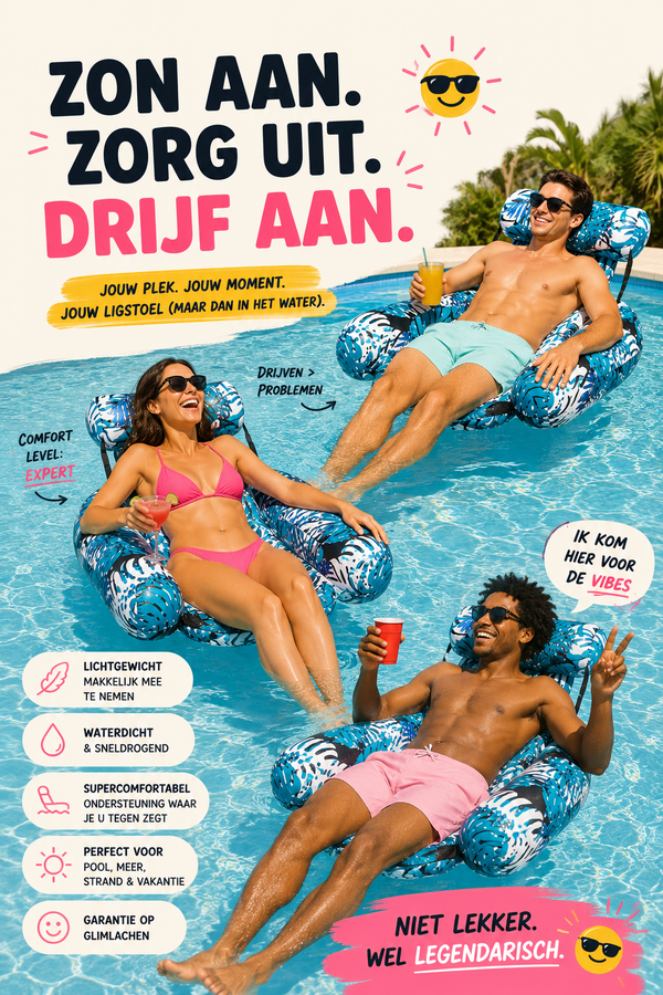 Comfortabele Opblaasbare Zwem Ligstoel Voor Strand