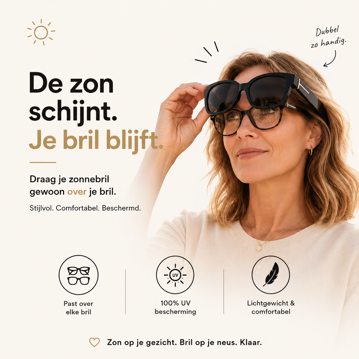 Solara Overzet Zonnebril | Past Over Uw Bril