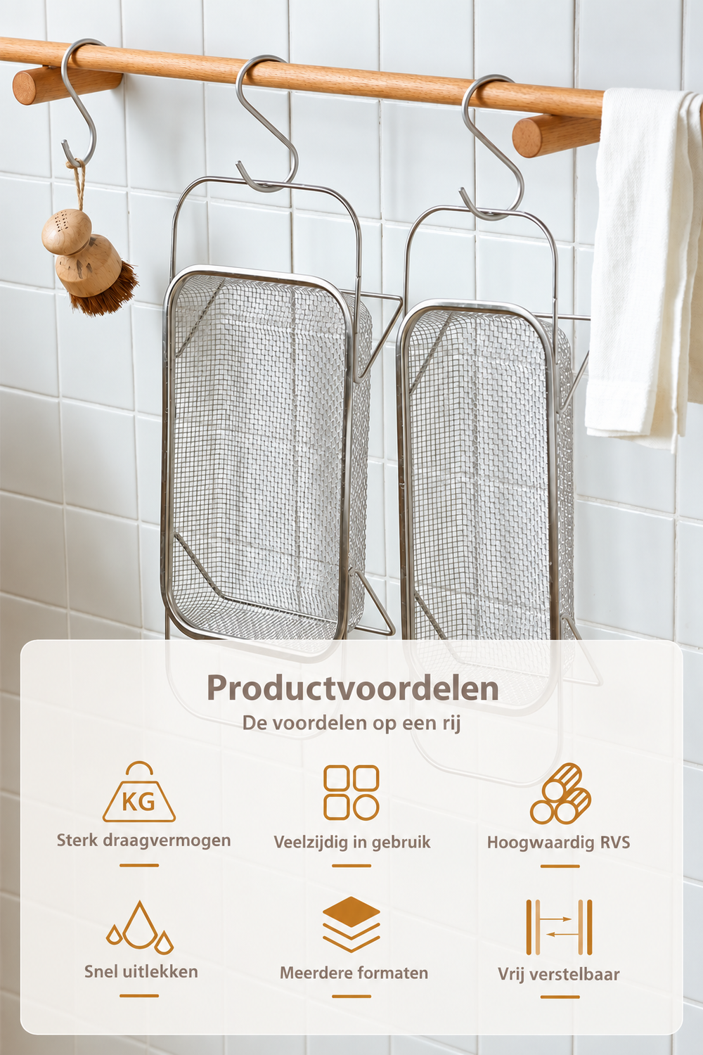 SpoelSlim™ Inklapbare RVS Spoelbak Afdruiprek