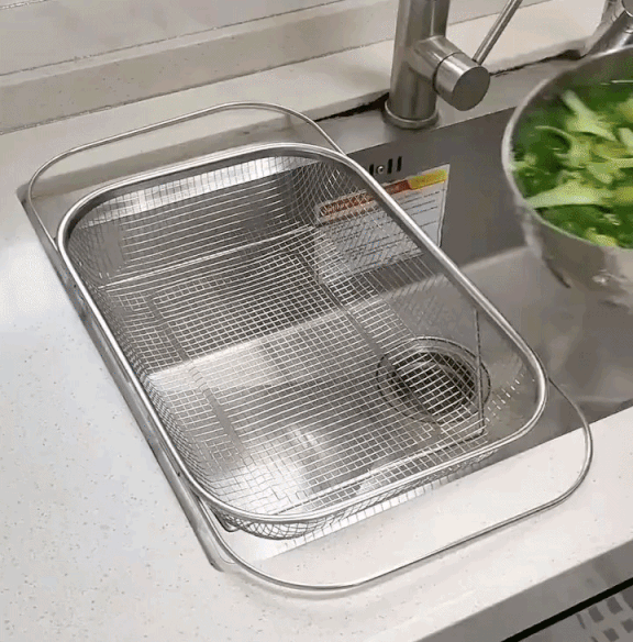 SpoelSlim™ Inklapbare RVS Spoelbak Afdruiprek