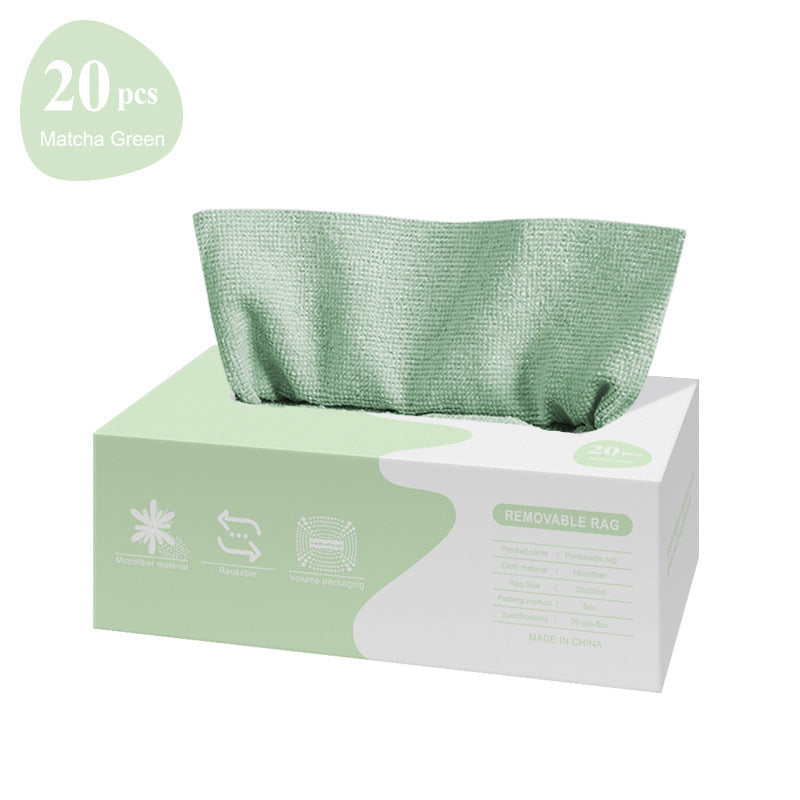 Box of green reusable wipes with a matching green reusable bag on a white background