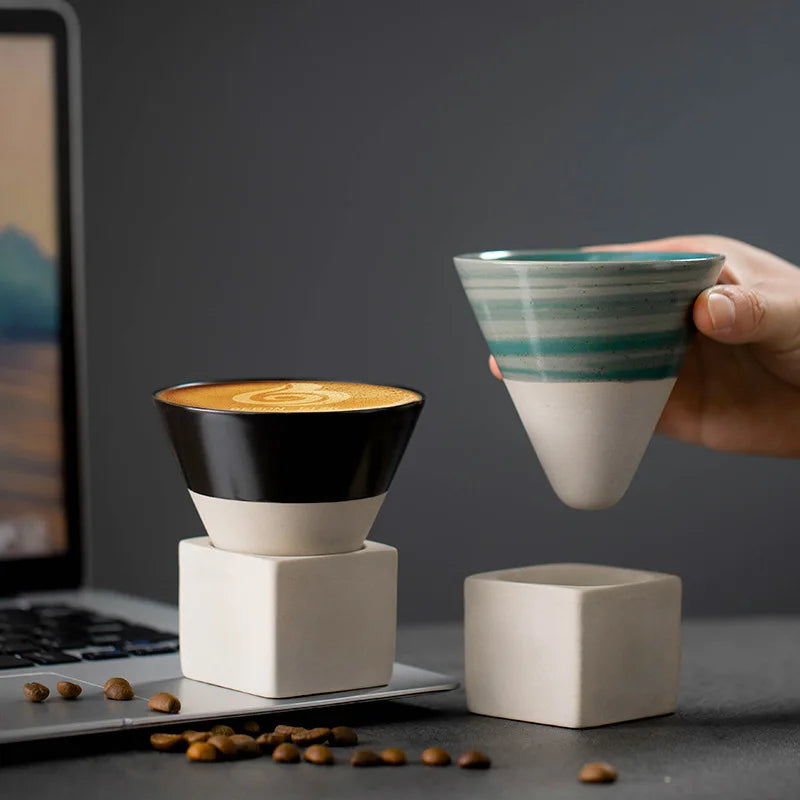 Retro Japanese Ceramic Coffee Mug
